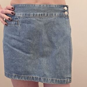 La Redoute Soft Blue Denim Wrap-Front Skort Size 6 (38 France)